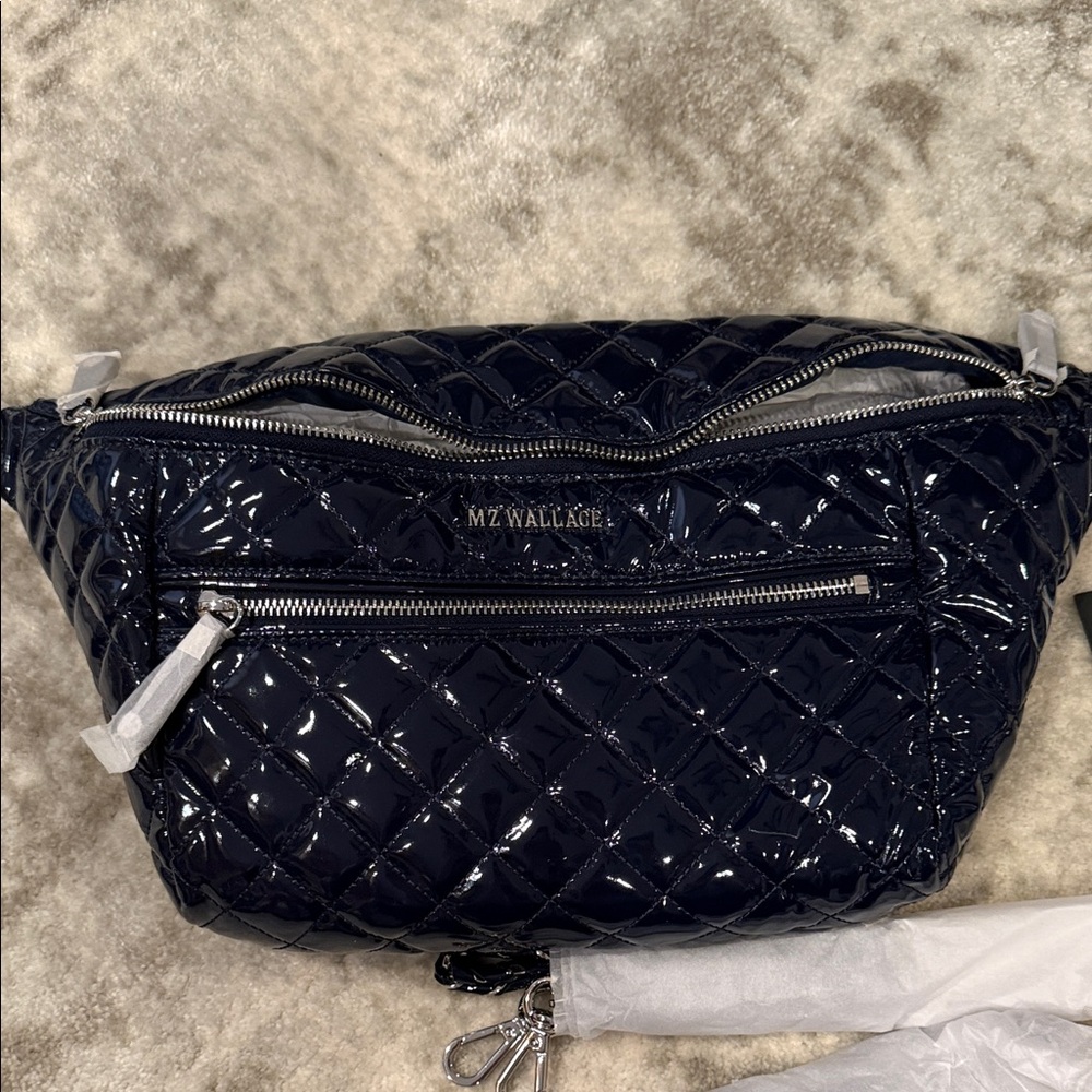 MZ Wallace NWT! Crosby Sling Bag in Navy Lacquer - Picture 3 of 6